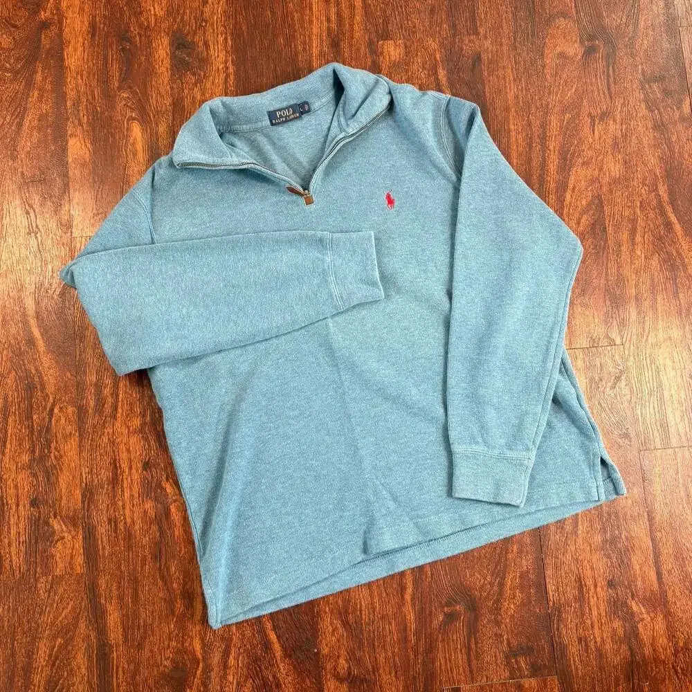 Polo Ralph Lauren Quarter Zip Pullover Sweater Blue Men’s Large